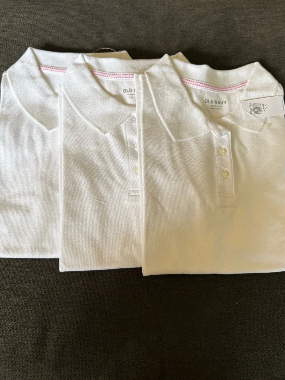 NWT Old Navy White Girls’ Polos x3 - Short Sleeve- school uniform- size L plus